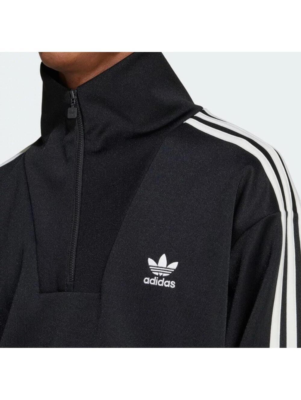 $80 Adidas Men's Size M Funnel Neck Track Jacket Black Trefoil Logo IZ4803